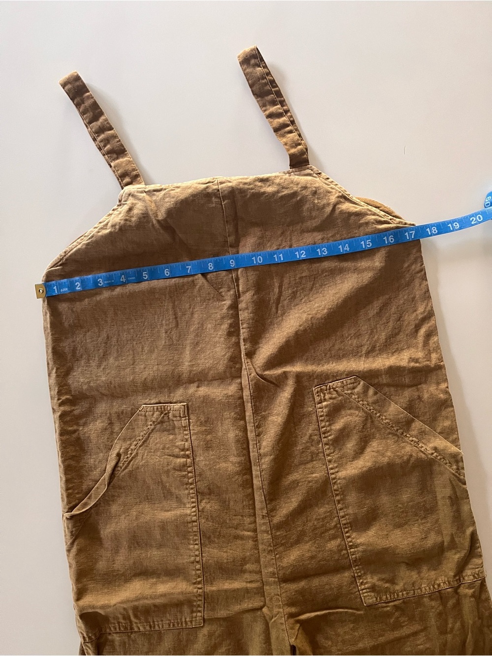 Tan Utility Linen Jumpsuit Excellent Condition Size XS Garden Farm Cottage - Picture 3 of 8